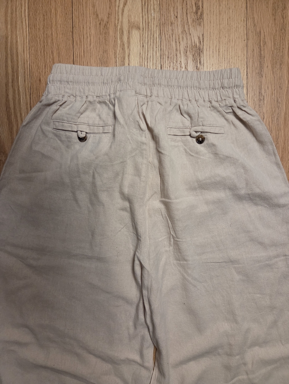 Zenana Outfitters Cream Wide-Leg Drawstring Pants - Picture 8 of 9